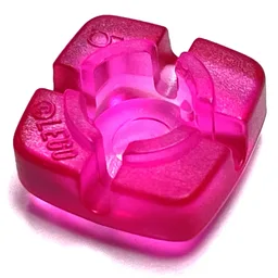Clikits Icon, Square 2 x 2 Small, with Hole [Polished] / Trans-Dark Pink