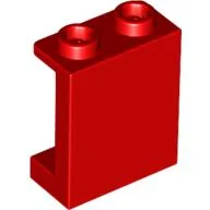 Panel 1 x 2 x 2 [Side Supports / Hollow Studs] / Red