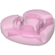 Lego Clikits Icon, Heart 2 x 2 Large with Hole / Trans-Pink
