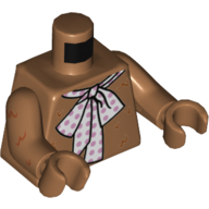 Lego Torso Fur, Large White Bow with Lavender Spots print, Medium Nougat Arms and Hands / Medium Nougat