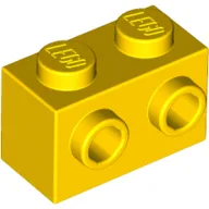 Brick Special 1 x 2 with 2 Studs on 1 Side / Yellow