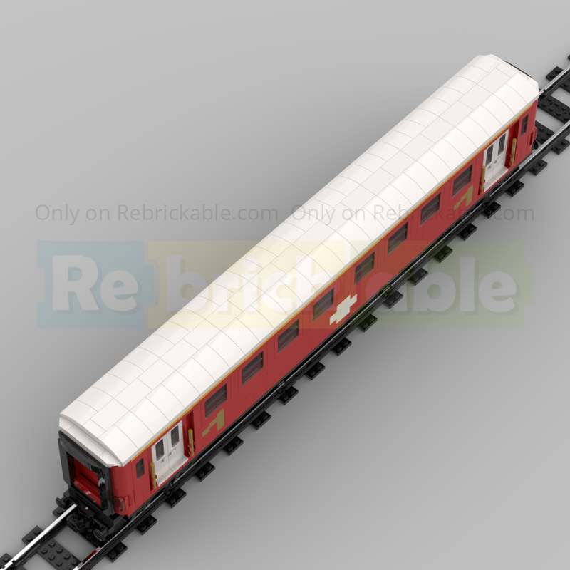 Lego 8W Swiss Train SBB Einheitspersonenwagen 1 Erste Klasse (First Class) in Rot (Red)