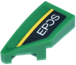 Wedge 2 x 1 x 2/3 Left with 'EPOS' Logo and Yellow Stripe Pattern (Sticker) - Set 76925