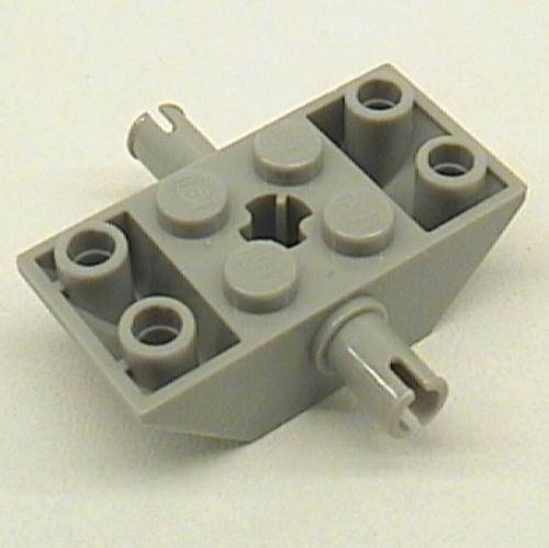 Lego Slope Inverted 45° 4 x 2 Double with Pins and Axle Hole Type 2 [X Opening] / Light Gray