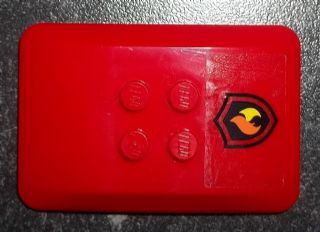Lego Wedge 6 x 4 x 2/3 Quad Curved with Black and Yellow Fire Logo Badge on Transparent Background Pattern (Sticker) - Set 60001
