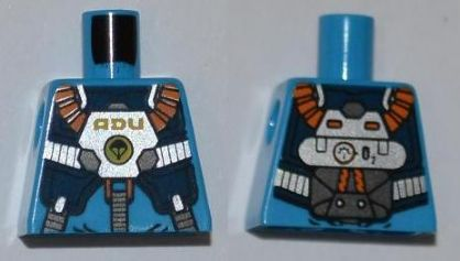 Lego Torso Alien Conquest ADU Soldier with Protection Vest and Breathing Apparatus Pattern
