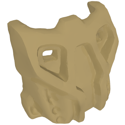 Lego Large Figure Mask Holder Krana 3 x 4 / Flat Dark Gold