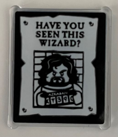 Lego Glass for Window 1 x 3 x 3 Flat Front with 'HAVE YOU SEEN THIS WIZARD?' and Sirius Black Minifigure on Wanted Poster Pattern on Both Sides (Stickers) - Set 76388