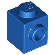 Brick Special 1 x 1 with Stud on 1 Side / Blue