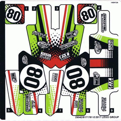 Lego Sticker Sheet for Set 42065-1 / [No Color/Any Color]