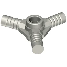 Tool Connector 3 Bar, 120 deg, Stud on Both Sides / Flat Silver