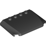 Lego Brick Wedged, Curved Triple 4 x 6 x 2/3 with 4 Studs / Black