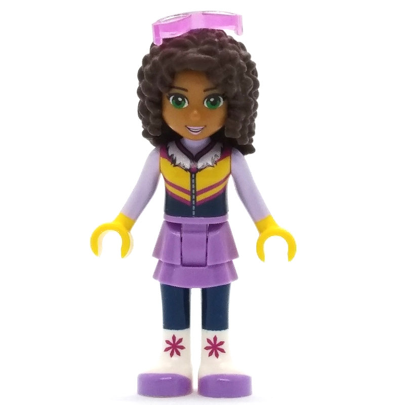 Lego Andrea - Bright Light Orange Ski Vest, Medium Lavender Skirt, Glasses