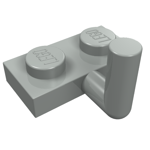 Lego Plate Special 1 x 2 with Bar Up [Horizontal Arm 6mm] / Light Gray