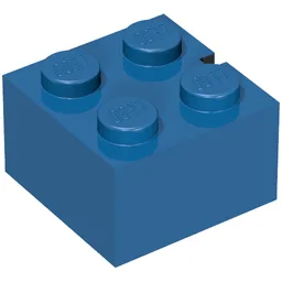 Brick 2 x 2 without Bottom Tubes, Slotted (with 1 slot) / Blue