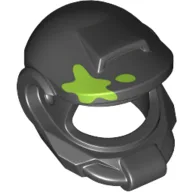 Helmet Elaborate with Lime Paint Spot Print / Black