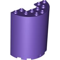 Lego Cylinder Half 3 x 6 x 6 with 1 x 2 Cutout / Dark Purple
