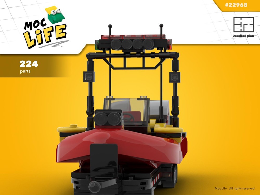 Lego Lifeguard boat with trailer