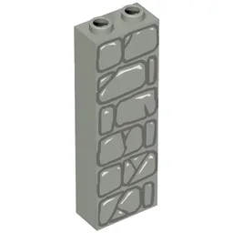 Brick 1 x 2 x 5 with Stone Wall Print