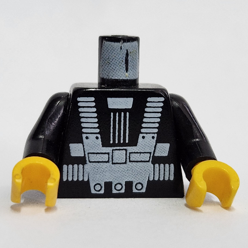 Lego Torso Blacktron I Print, Black Arms, Yellow Hands / Black