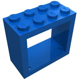 Window 2 x 4 x 3 Frame with Solid Studs / Blue
