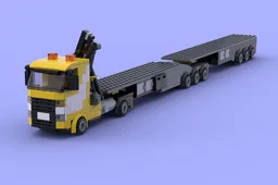 truck w/ crane and B double trailers