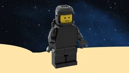 Classic Space: Upscale Spaceman Astronaut Minifigure in BLACK