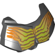 Large Figure Chest Cover, Armour Small with Yellow and Orange Cracked Muscle Lines Print / Black