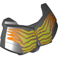 Lego Large Figure Chest Cover, Armour Small with Yellow and Orange Cracked Muscle Lines Print / Black