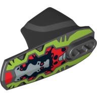 Lego Large Figure Limb Cover, Size 6, Armor with Ball Joint Socket with Lime, Red and Silver Print (Scorpio) / Black