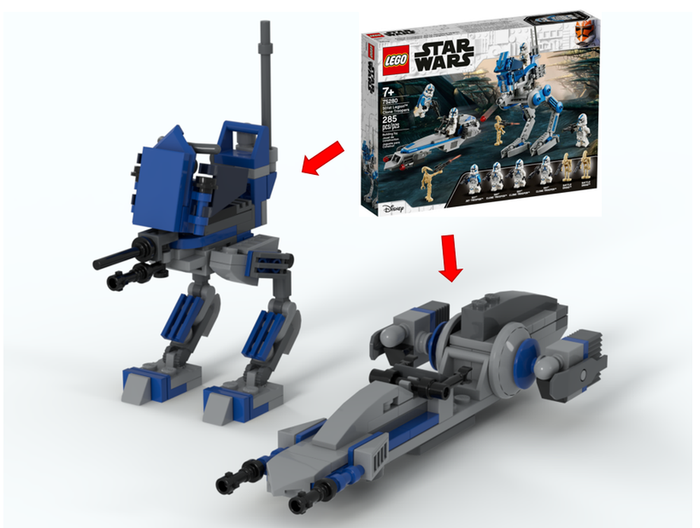 Lego 75280 Alternate Build - Walker & speeder minifig scale