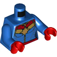 Torso Jacket with Red Collar and Waist, and Gold Star Print, Blue Arms, Red Hands / Blue