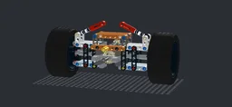 Axle with Steering, Drive, Suspension for 1:10 wheels