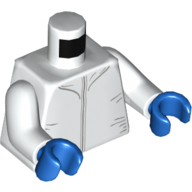 Lego Torso Lab Coat Print, White Arms, Blue Hands / White