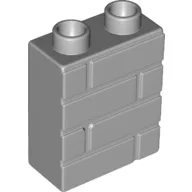 Duplo Brick 1 x 2 x 2 Brick Effect / Light Bluish Gray