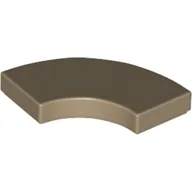 Tile 2 x 2 Curved, Macaroni / Dark Tan