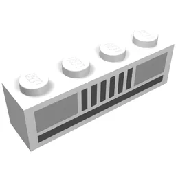 Brick 1 x 4 with Basic Car Headlights Print / White