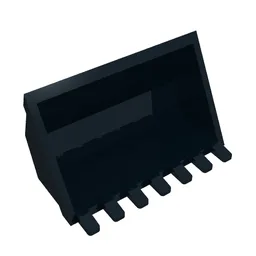 Construction Vehicle Bucket 3 x 6, 7 Hinge Teeth / Black