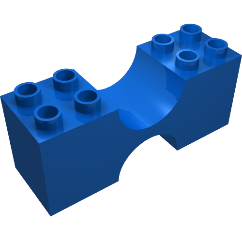 Lego Duplo Brick 2 x 6 x 2 Double Concave / Blue