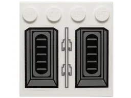 Tile, Modified 4 x 4 with Studs on Edge with Black and Dark Bluish Gray Vents on Transparent Background Pattern (Sticker) - Set 10195