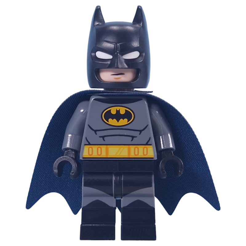 Lego Batman, Dark Bluish Grey Suit, Black / Dark Blue Cape, Black Cowl