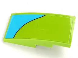 Slope, Curved 4 x 2 with Medium Azure Stripe Curving Down Right Pattern (Sticker) - Set 75902