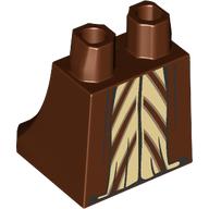 Lego Hips and Legs Under Dress/Robe with Tan Underdress print / Reddish Brown