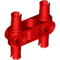 Lego Technic Pin Connector Hub Perpendicular 3L with 4 Pins / Red