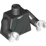 Torso, Robe with Dark Green Creases Print, Black Arms, White Hands / Black