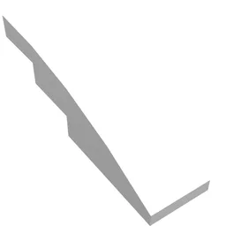 Brick Curved 4 x 1 No Studs [Stud Holder with Asymmetric Ridges] / White