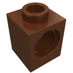 Technic Brick 1 x 1 with Pin Hole / Reddish Brown