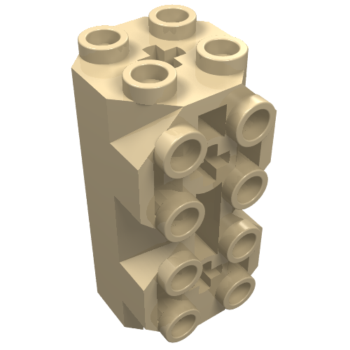 Lego Brick Special Octagonal 2 x 2 x 3 1/3 with Side Studs / Tan