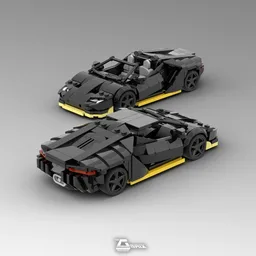 Lamborghini Centenario - Black Yellow - 8stud wide