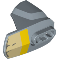 Lego Large Figure Limb Cover, Size 4, Armor with Ball Joint Socket with Tan and Yellow Print